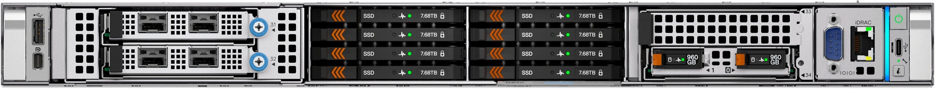 Dell Servidor R470 + 6511P + 4x 32GB + 960GB SSD + H965i + PS 3y