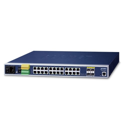 Switch Ethernet Administrado Combinado Industrial L2+ de 20 Puertos 10/100/1000T + 4 Puertos TP/SFP (-40~75 Grados C)
