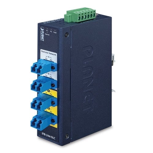 Switch de Derivación de Fibra Óptica Industrial de 2 Canales: Conector LC Monomodo