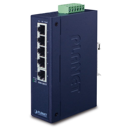 Switch Fast Ethernet Industrial 10/100TX de 5 Puertos (Temperatura de Funcionamiento de -40 a 75 Grados C)