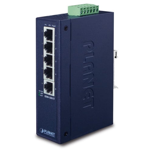 Switch Fast Ethernet Industrial 10/100TX de 5 Puertos (Temperatura de Funcionamiento de -40 a 75 Grados C)