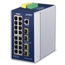 Switch Administrado L3 Industrial 16 Puertos 10/100/1000T 802.3at PoE+ Switch Ethernet Administrado SFP 100/1000X de 4 Puertos (-40 ~ 75 Grados C)