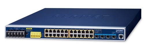 Switch Ethernet Administrado Industrial L3 de 24 Puertos 101001000T 802.3bt PoE + 4 Puertos 10G SFP+