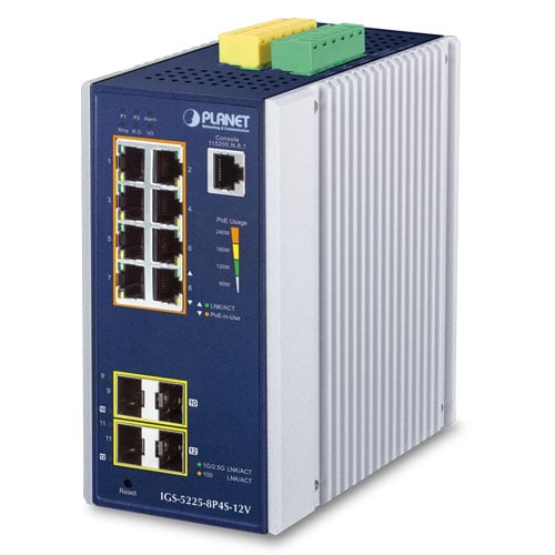 Switch Industrial L2+ 8 Puertos 10/100/1000T 802.3at PoE + 2 Puertos 100/1G SFP + 2 Puertos 100/1G/2.5G SFP Switch Ethernet Administrado con Amplificador de 12 V (-40~75 Grados C)
