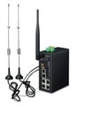 Puerta de Enlace Inalámbrica Celular Industrial 4G LTE con 5 Puertos 10/100/1000T (2 Ranuras Para Tarjetas SIM de Módulo, 802.11ac, 1 RS232/RS485, DI/DO, -35~75 Grados C, Banda LTE B1/B3/B5/B7 /B8/B20)