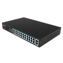 Switch PoE, 24 puertos PoE RJ45 10/100Mbps, 2 puertos uplink 1000Mbps