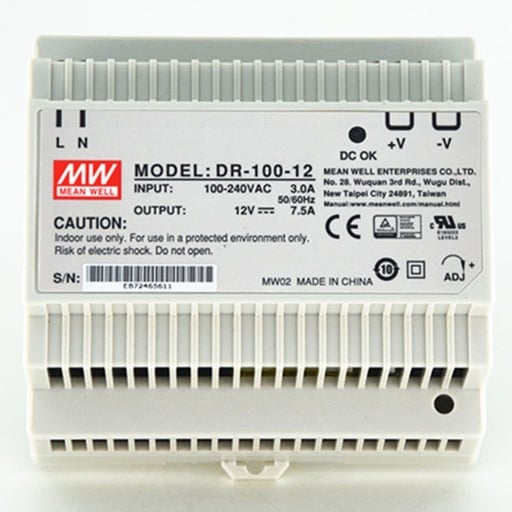 Fuente de Poder riel DIN 12V 7.5A 90W