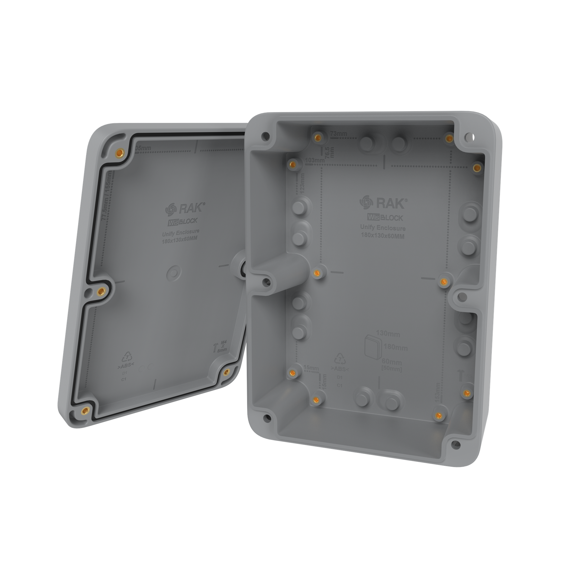 Gabinete gris Unify IP67 180x130x60mm