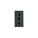 MOD.ENCHUFE BIVALENTE ALVEOLOS PROTEGIDOS 2P+T 10A /16A 220- 250V AC GRIS OSCURO