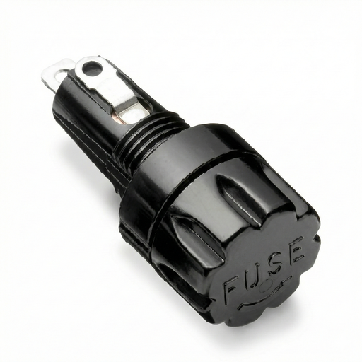 Porta fusible fijación panel para fusibles 6x32mm, 20A 250V max.