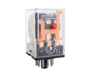Relé industrial plug-in, 3 contactos reversibles,