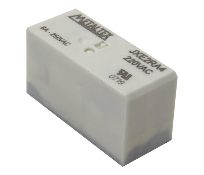 Relé plug-in, 2 contactos reversibles (DPDT), 110 VAC y 220 VAC