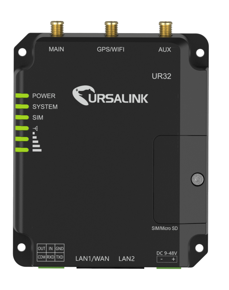 Router industrial UR32, 4G LTE CAT4, doble SIM, Wi-Fi, RS485, montaje DIN