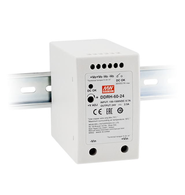 Conversor DC-DC entrada 150 a 1500VDC 60W DDRH-60