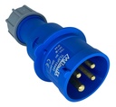 Enchufe Industrial Volante Macho 16A 3P+T 9H Azul