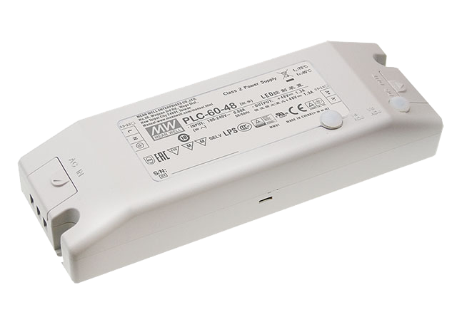 Driver LED plástico voltaje PFC 60W PLC-60