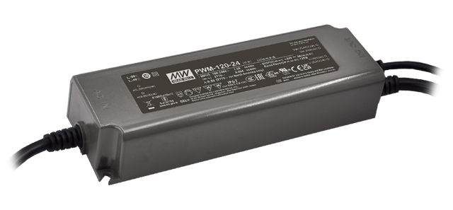 Driver LED plástico voltaje flicker IP67 PFC opción DALI DALI-2 120W PWM-120