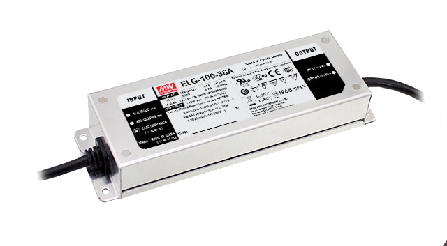 Driver LED carcasa metálica voltaje PFC opcional DALI 100W ELG-100