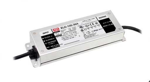 Driver LED carcasa metálica voltaje PFC opcional DALI 100W ELG-100