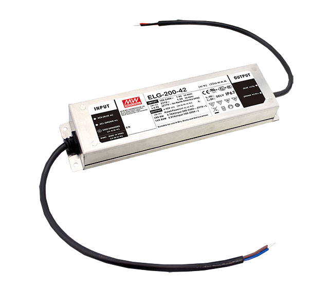 Driver LED carcasa metálica voltaje PFC opcional DALI 200W ELG-200