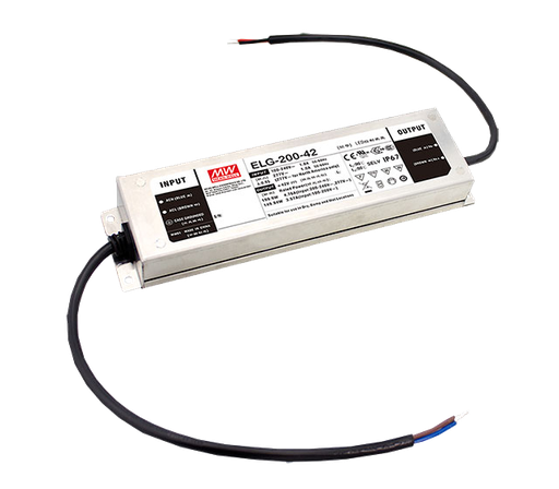 Driver LED carcasa metálica voltaje PFC opcional DALI 200W ELG-200