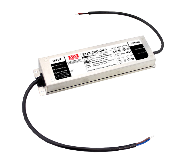 Driver LED carcasa metálica voltaje PFC opcional DALI 240W ELG-240