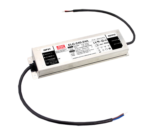 Driver LED carcasa metálica voltaje PFC opcional DALI 240W ELG-240