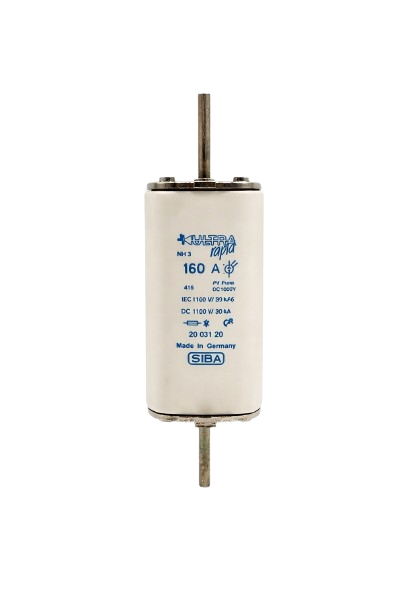 Fusible SIBA NH1; 1000VDC max.; curva gPv (uso fotovoltáico)