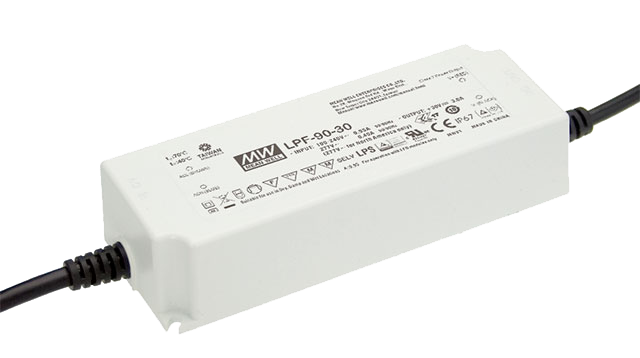 Driver LED plástico voltaje PFC IP67 90W LPF-90