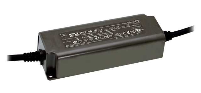 Driver LED plástico voltaje PFC IP67 40W NPF-40
