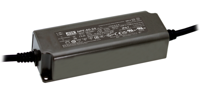 Driver LED plástico voltaje PFC IP67 60W NPF-60