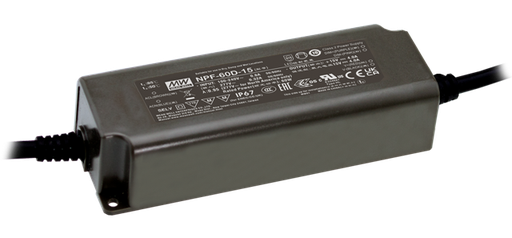 Driver LED plástico corriente dimmer 3 en 1 PFC 60W IP67 NPF-60D