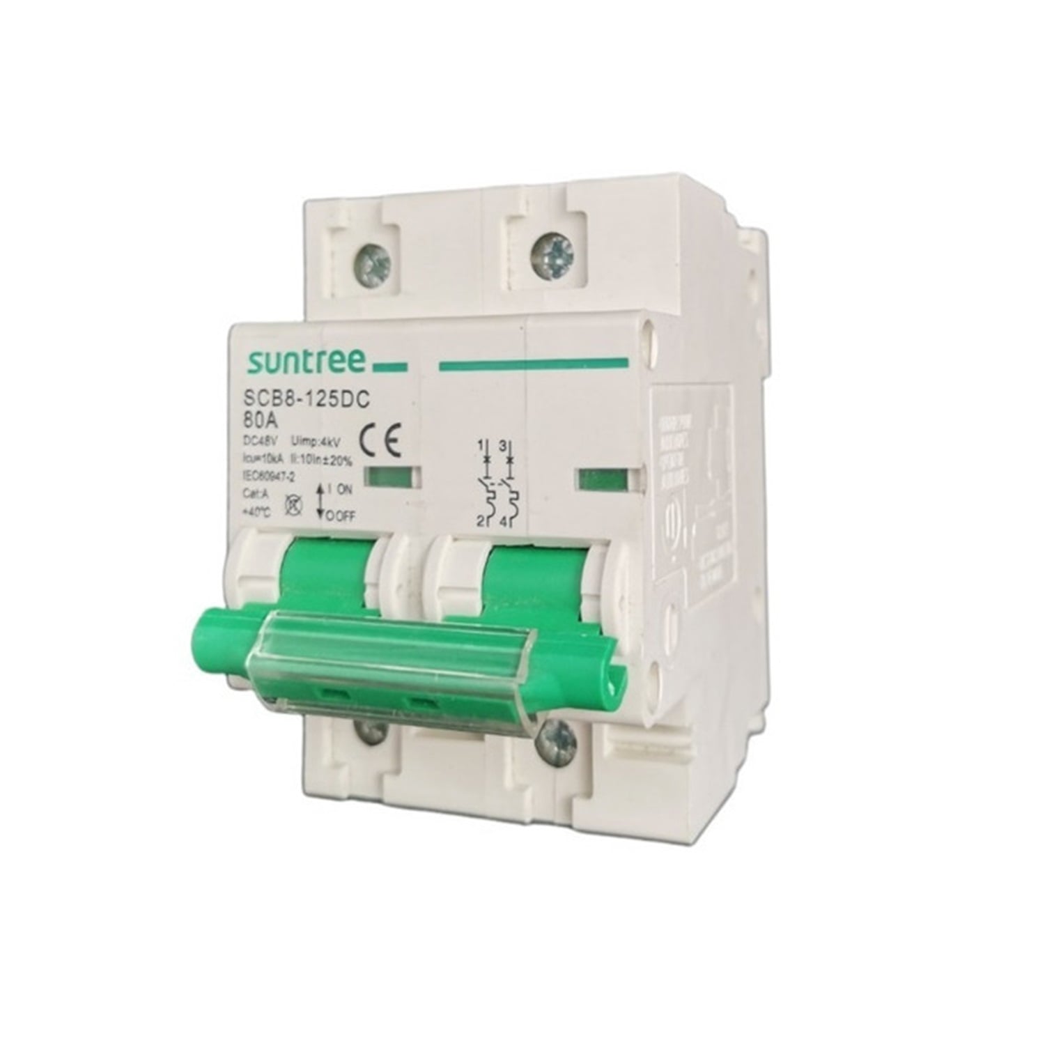Interruptor Automático Solar serie SCB8-125, Bipolar, 80A 550V