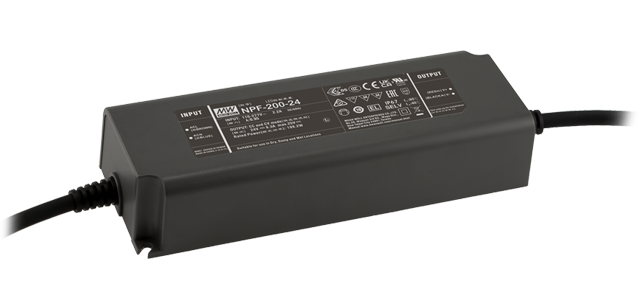 Driver LED plástico voltaje dimmer 3 en 1 PFC IP67 200W NPF-200