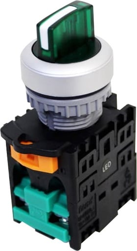 Selector plástico 2 posiciones iluminado 1NA 22mm serie TN2