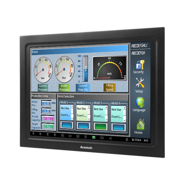 Monitor Táctil Industrial Resistivo PCAP 4:3 XGA de 12,1”