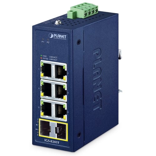Switch Industrial Compacto 6-Port 10/100/1000T + 2-Port 100/1000X SFP