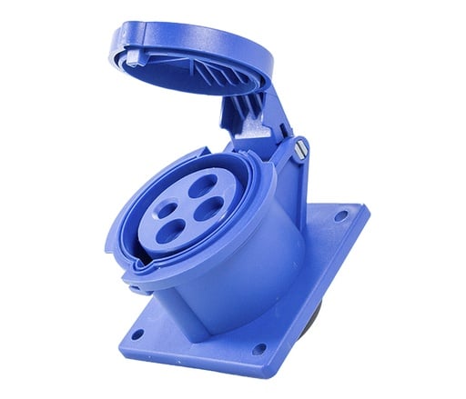 Tomacorriente para panel 16A 3P+E-9H - Azul - IP44