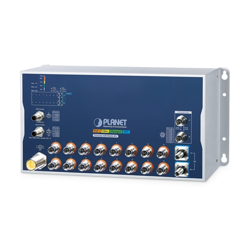 Switch Ethernet Gestionado ITS-6326-16P2TB2XS-WV Industrial L3 de 16 Puertos 10/100/1000T 802.3at PoE+ M12 + 2 Puertos 10GBASE-T M12 Bypass + 2 Puertos 10G Q-ODC Con Entrada de Voltaje Dual de 24-110 VCC