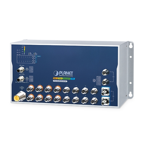 Switch Ethernet Gestionado Industrial ITS-6326-8P10T2XS-WV L3 de 8 Puertos 10/100/1000T 802.3at PoE+ M12 + 8 Puertos 10/100/1000T M12 + 2 Puertos 10GBASE-T M12 + 2 Puertos 10G Q-ODC Con Entrada de Voltaje Dual de 24-110 VCC