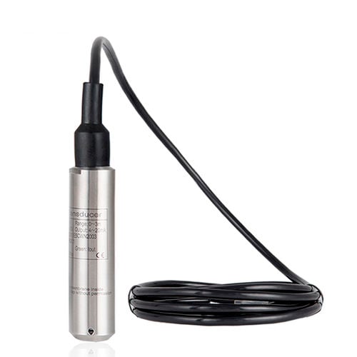Sensor de Nivel Hidrostático Sumergible ZPT604 0-3m Para Diésel Densidad 0.85, Salida 4-20mA, Precisión 0.25%FS, 18m Cable, Zona Industrial