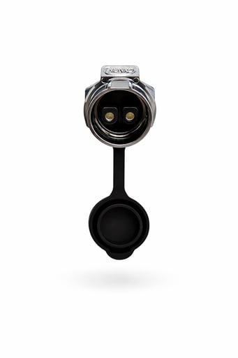 Conector Circular LP-28 Hembra 2 Pines Panel Metal (Bloqueo/Tuerca)