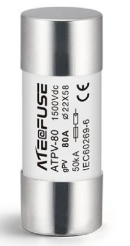 Fusible 22x58mm 1500VDC marca AITE Fuse