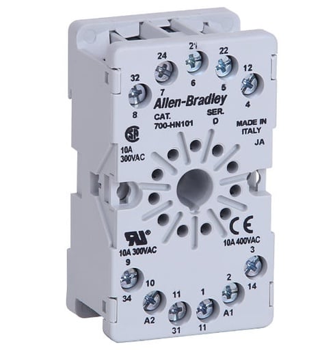 Base de Relé 11 pines 300V para Riel DIN y Montaje en Panel Allen-Bradley 700-HN101