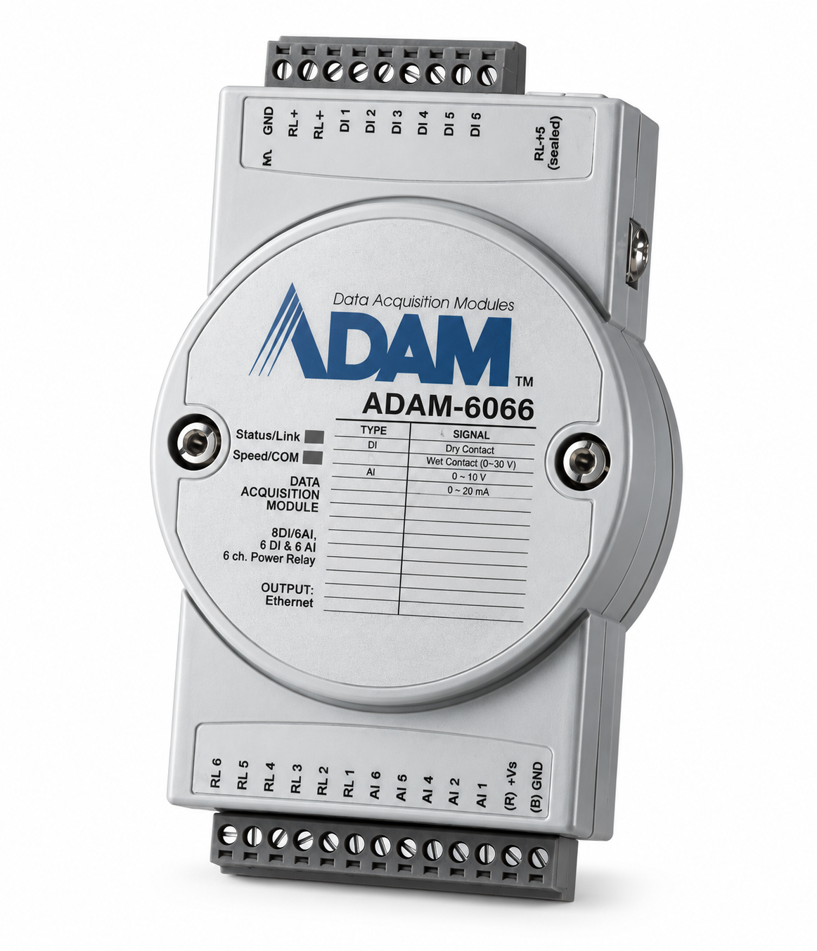 6-Ch Power Relay / 6-Ch DI IoT Modbus/SNMP/MQTT Ethernet Remote I/O Module