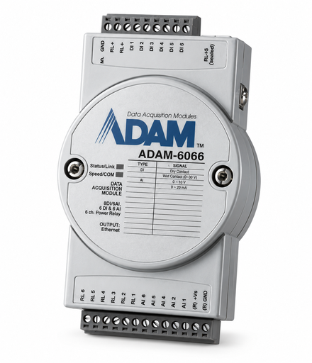 6-Ch Power Relay / 6-Ch DI IoT Modbus/SNMP/MQTT Ethernet Remote I/O Module